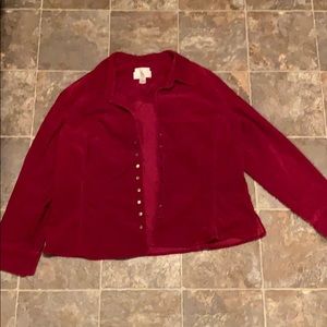 Red, think jean jacket. Size 1X